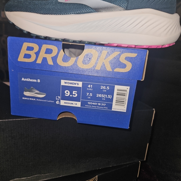 Brooks Women's Teal and Pink Running Sneakers - Picture 3 of 4